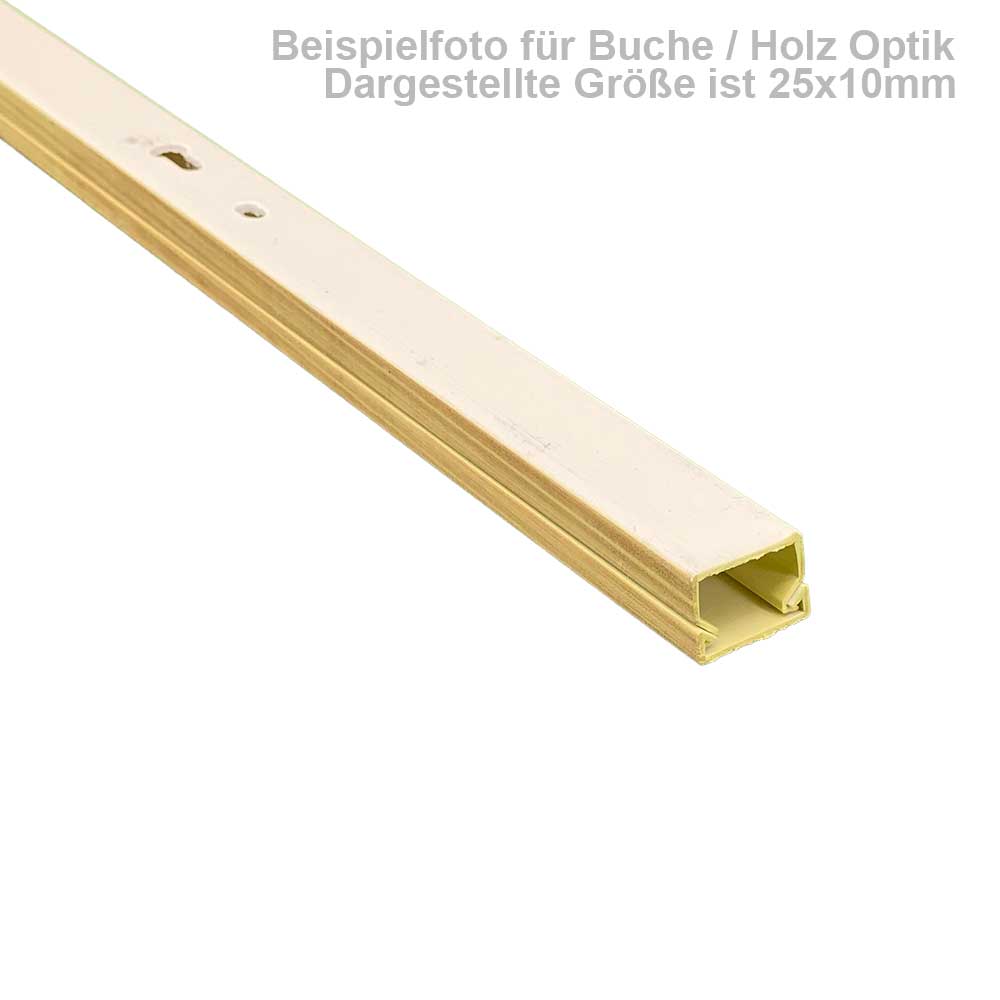 40x16 mm Kabelkanal Buche Hell zum Schrauben 2x 1m