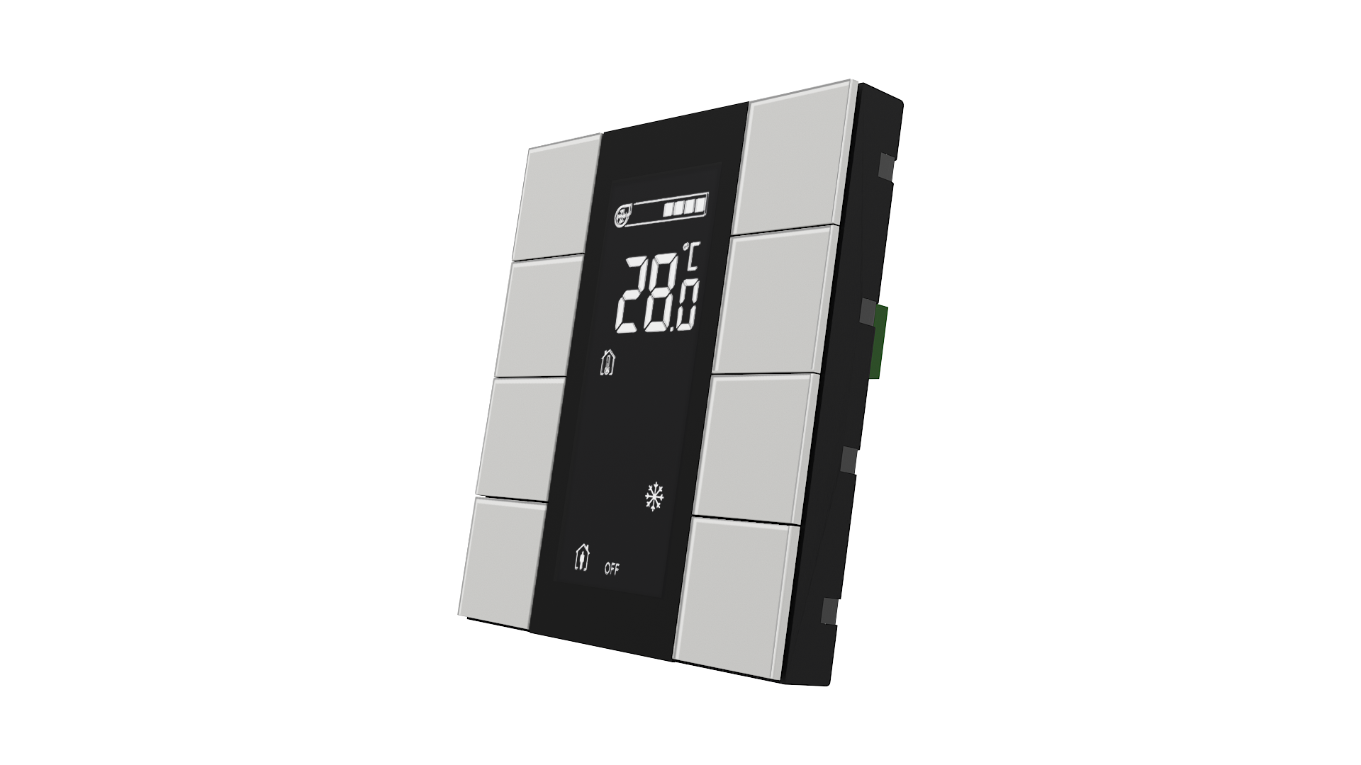 KNX Raumtemperatursensor mit Air Quality Sensor iSwitch+ Glas  Weiß 8 Tasten