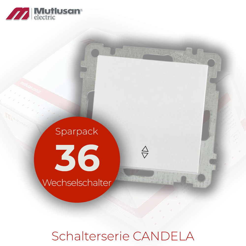 Sparset 36x Wechselschalter Weiß CANDELA Serie