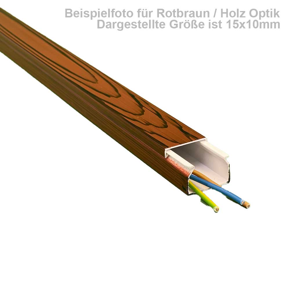 20x10 mm Kabelkanal Rot Braun Selbstklebend  2x 1m