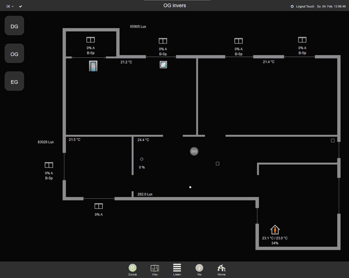 Xhome KNX Visualisierung 100 mit IP Router