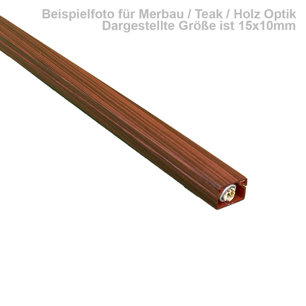 40x16 mm Kabelkanal Merbau / Teak Schrauben / Bohren 2m