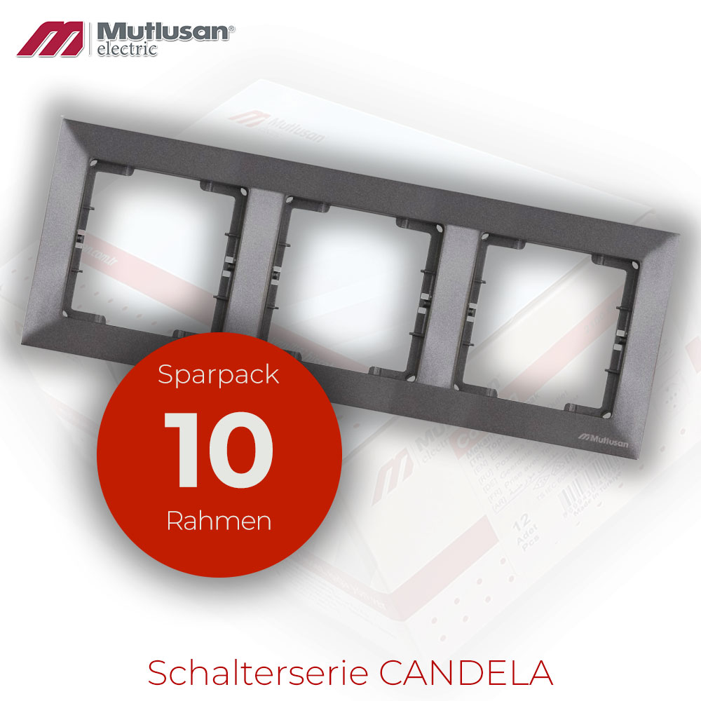 Sparset 10x 3fach Rahmen Horizontal Anthrazit Metall Optik CANDELA