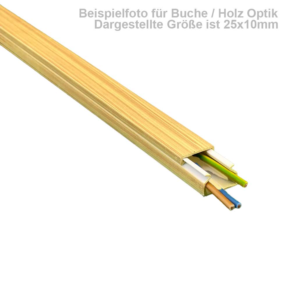 40x16 mm Kabelkanal Buche Hell zum Schrauben 2x 1m