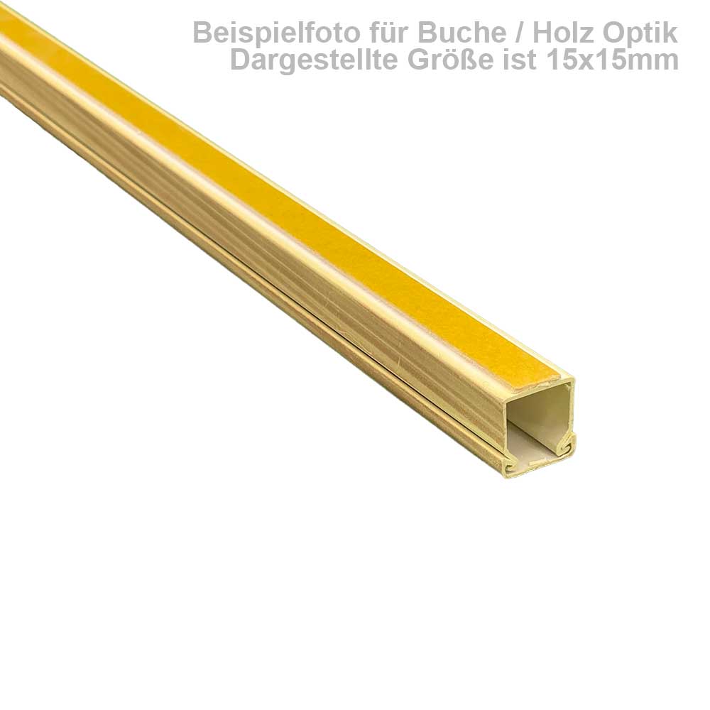 25x25 mm Kabelkanal Buche Hell Selbstklebend 1m