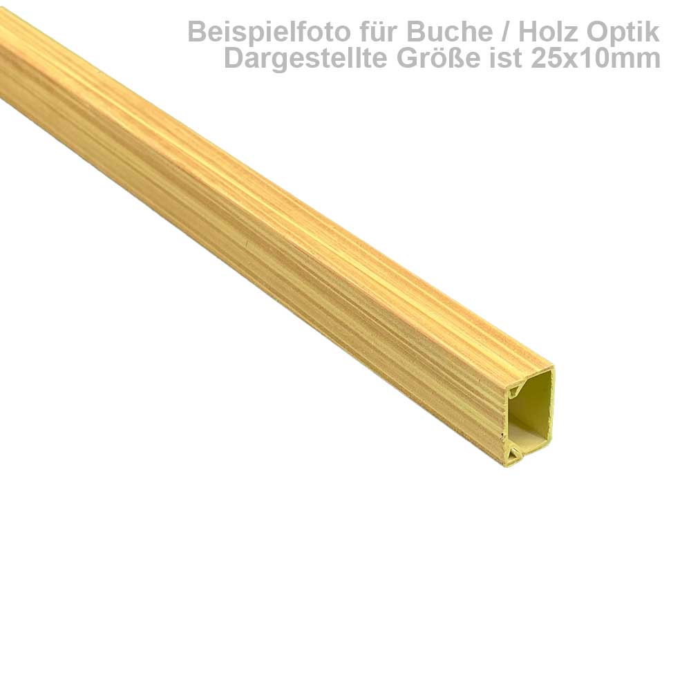 12x12 mm Kabelkanal Buche Hell zum schrauben 1m