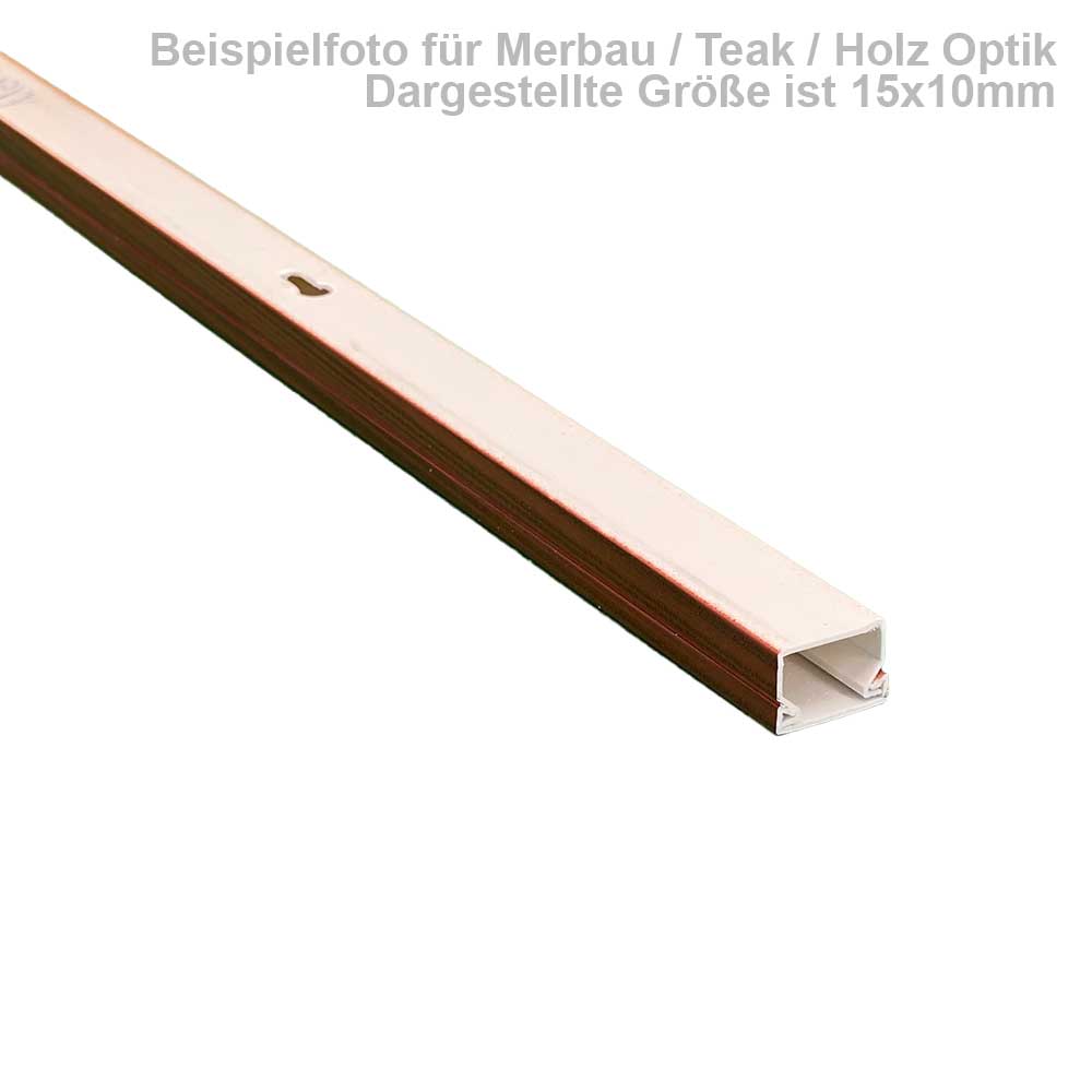 80x40 mm Kabelkanal Merbau / Teak Schrauben / Bohren 2x 1m