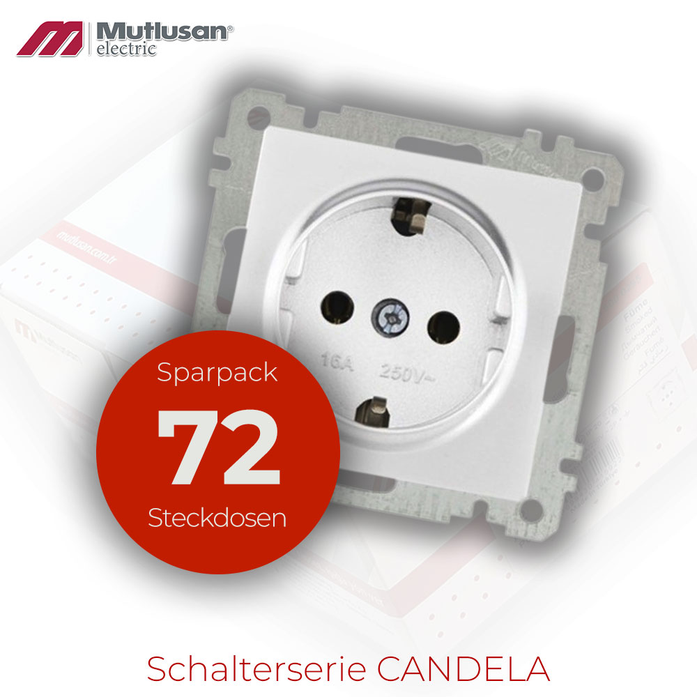 Sparset 72x Steckdose Weiß CANDELA Serie