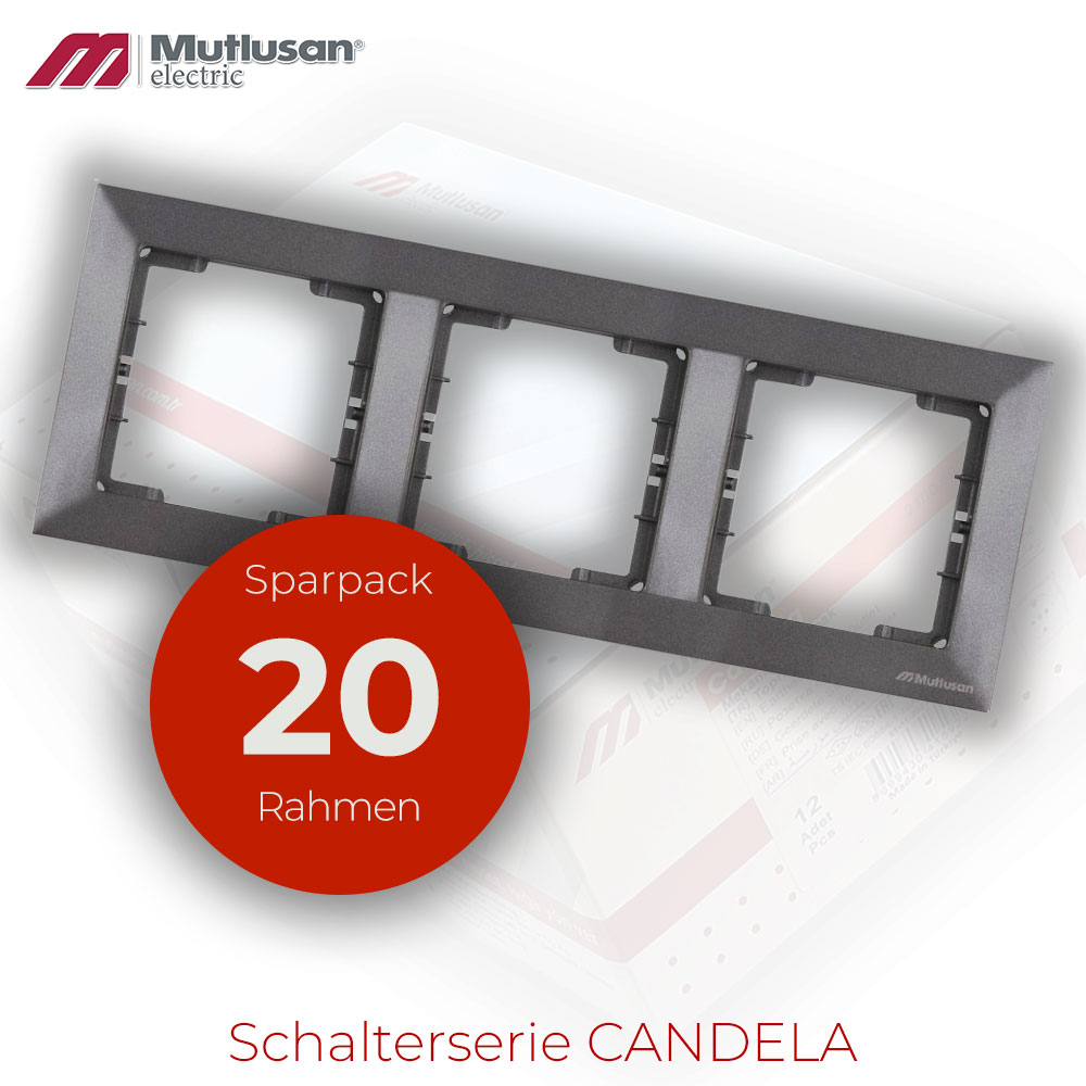 Sparset 20x 3fach Rahmen Horizontal Anthrazit Metall Optik CANDELA