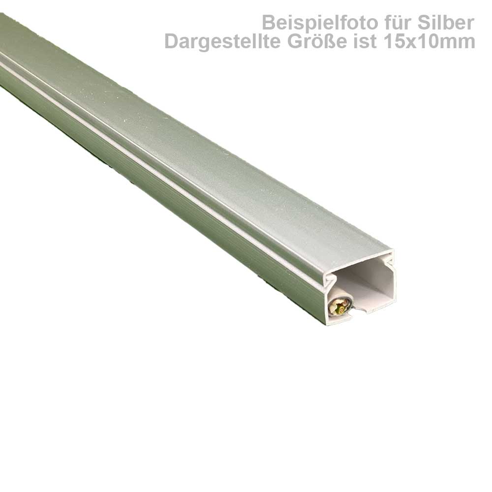 100x40 mm Kabelkanal Silber Schrauben / Bohren 2x 1m