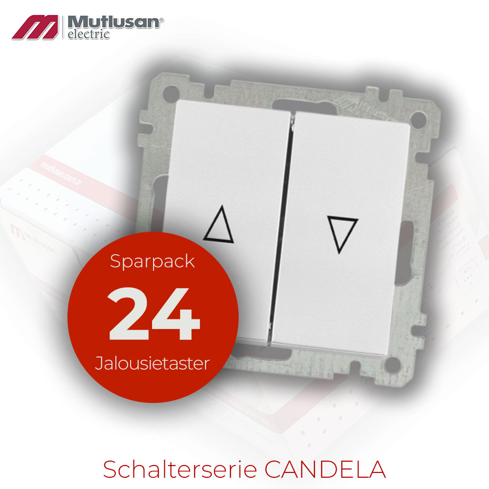 Sparset 24x Jalousie / Rollladen Taster weiß CANDELA Standard