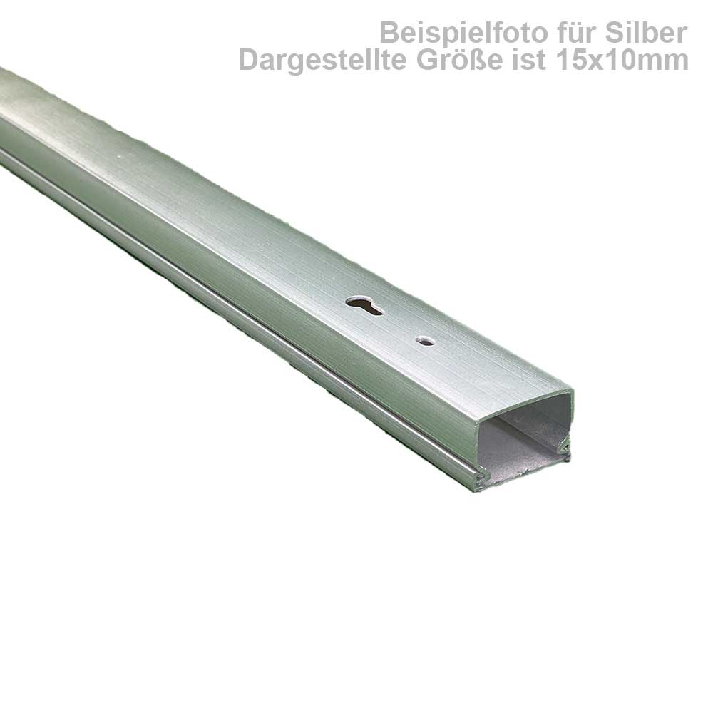 20x10 mm Kabelkanal Silber Schrauben / Bohren  2x 1m