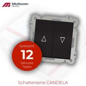 Sparset 12x Jalousie / Rollladen Taster Schwarz Matt CANDELA Standard