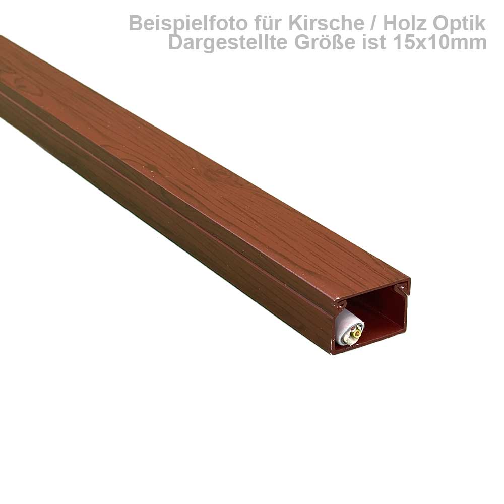 40x40 mm Kabelkanal Kirsche Dunkel mit Maserung zum Schrauben 2m