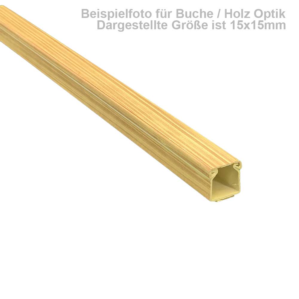 12x12 mm Kabelkanal Buche Hell Selbstklebend 2x 1m