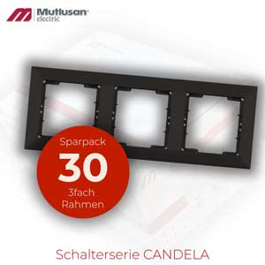 Sparset 30x 3fach Rahmen Horizontal Schwarz Matt CANDELA