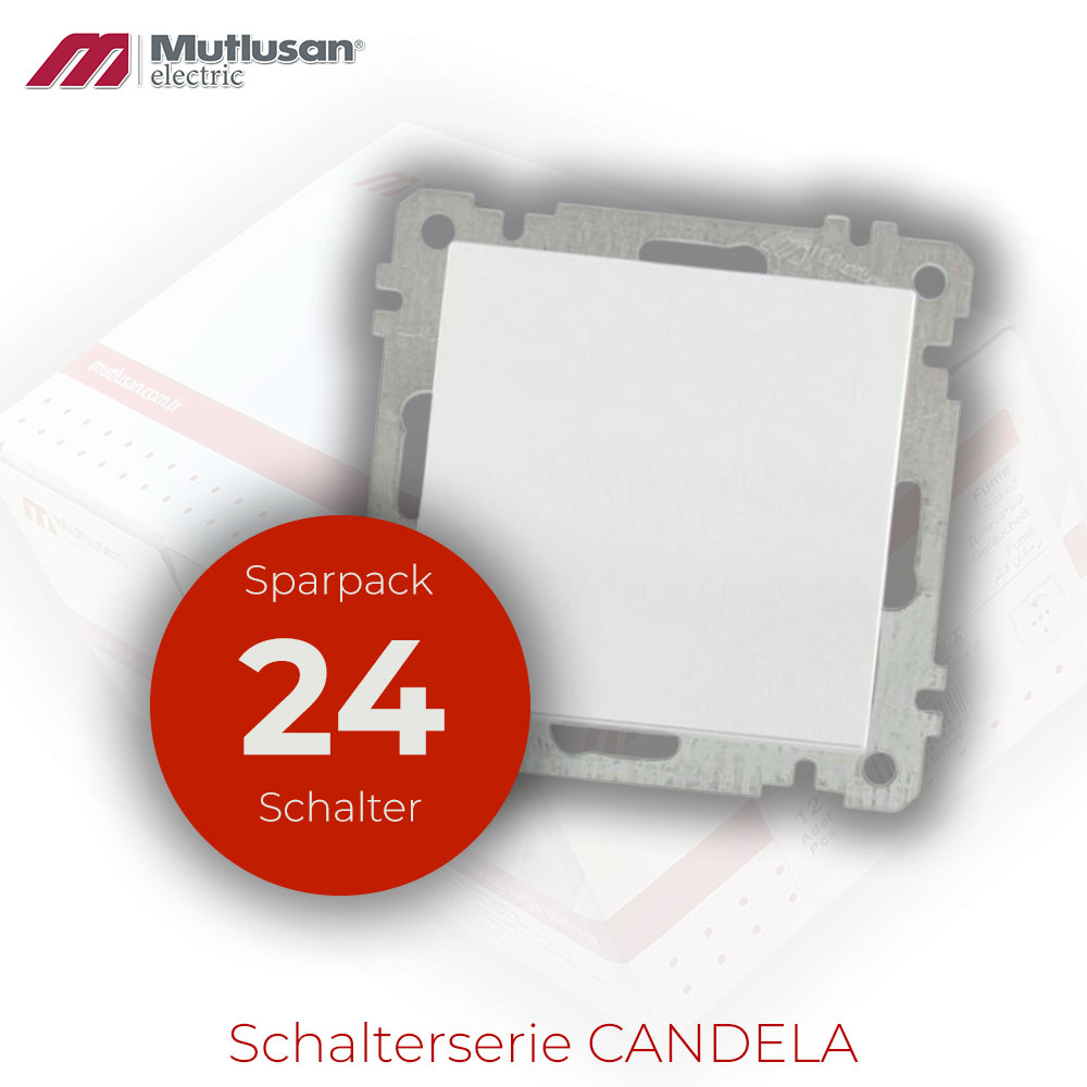 Sparset 24x Schalter  Weiß CANDELA Serie