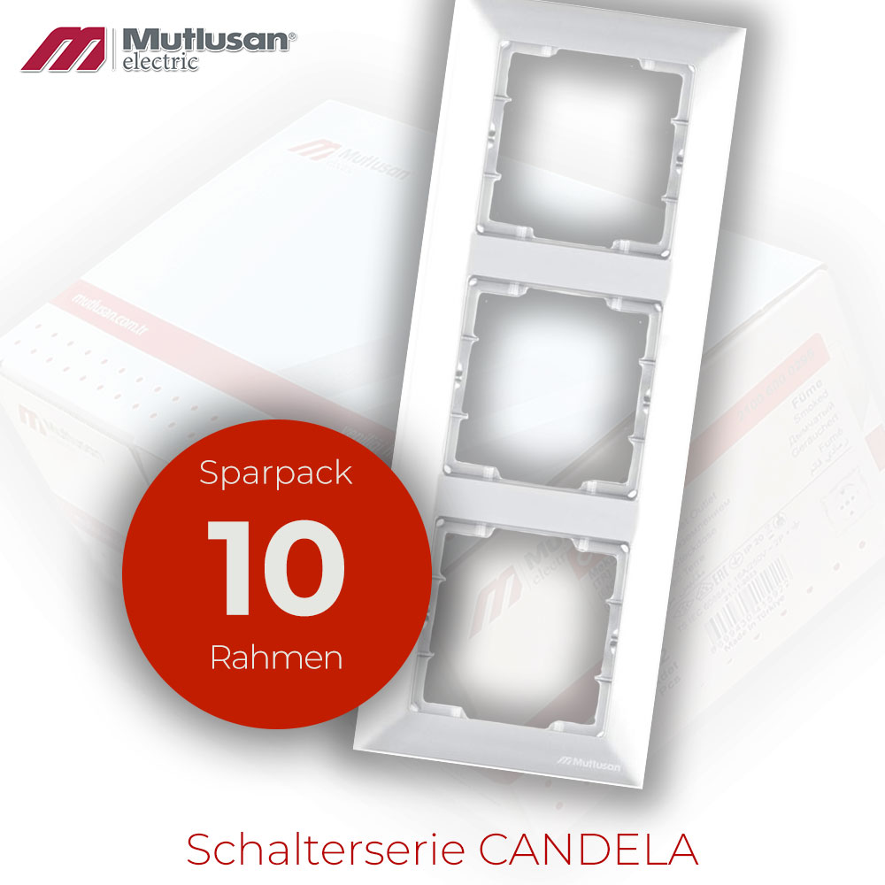 Sparset 10x 3 fach Rahmen vertikal Weiß CANDELA Standart