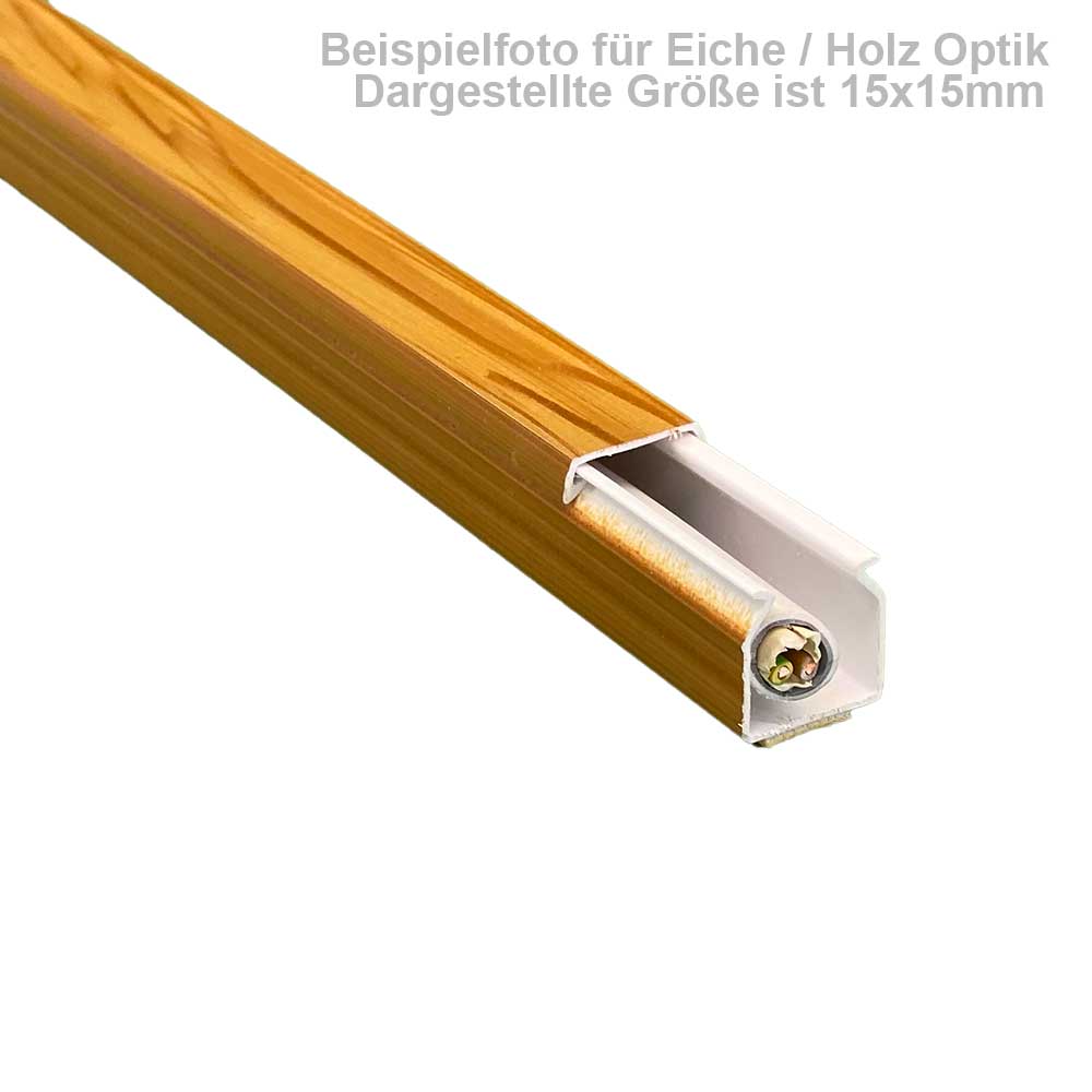 Kabelkanal Eiche / Holz Optik (selbstklebend) - 2x 1m