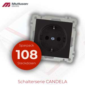 Sparset 108x Steckdose Schwarz CANDELA Serie