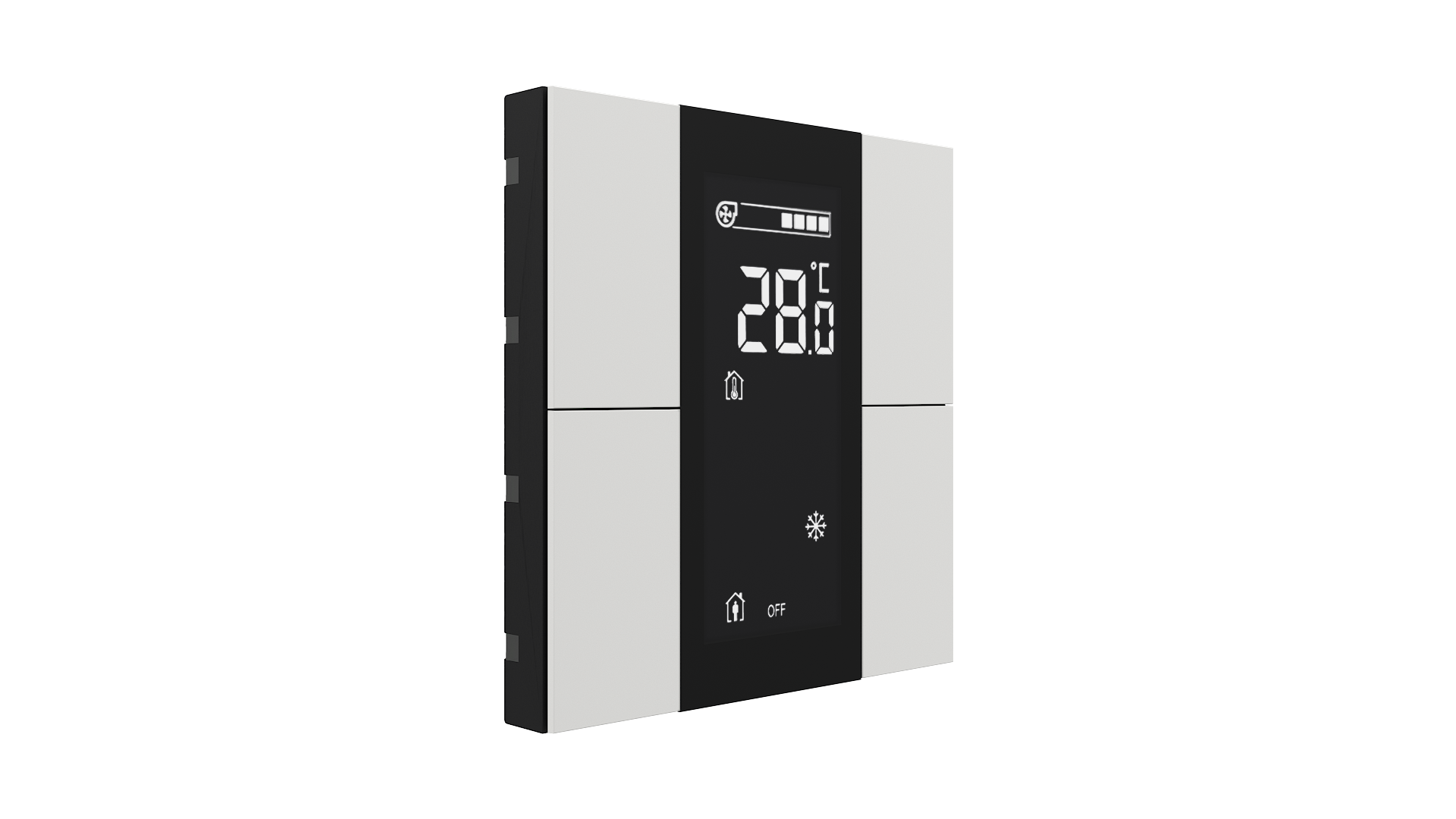 KNX Raumtemperatursensor mit Air Quality Sensor iSwitch+ Weiß matt 8 Tasten