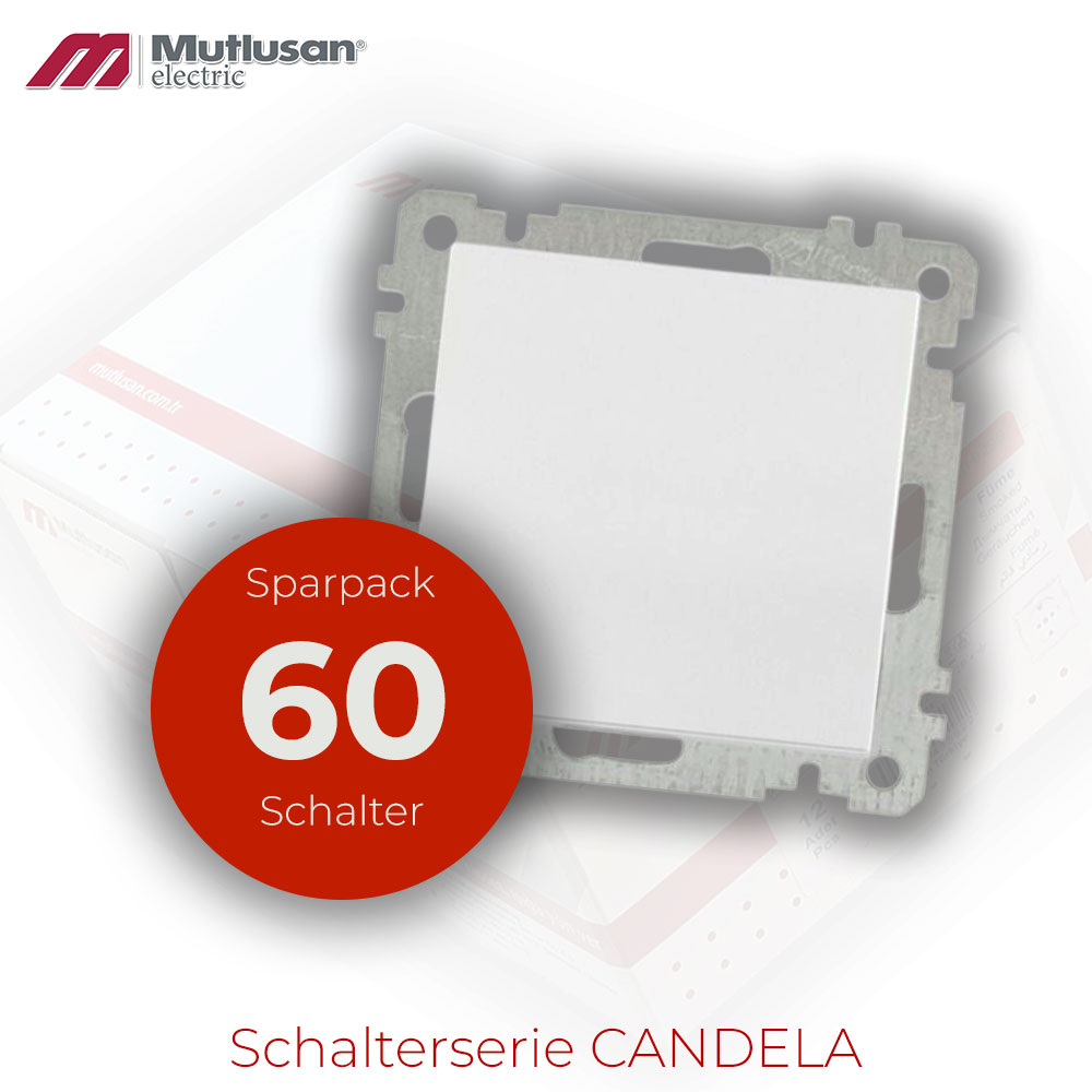 Sparset 60x Schalter  Weiß CANDELA Serie