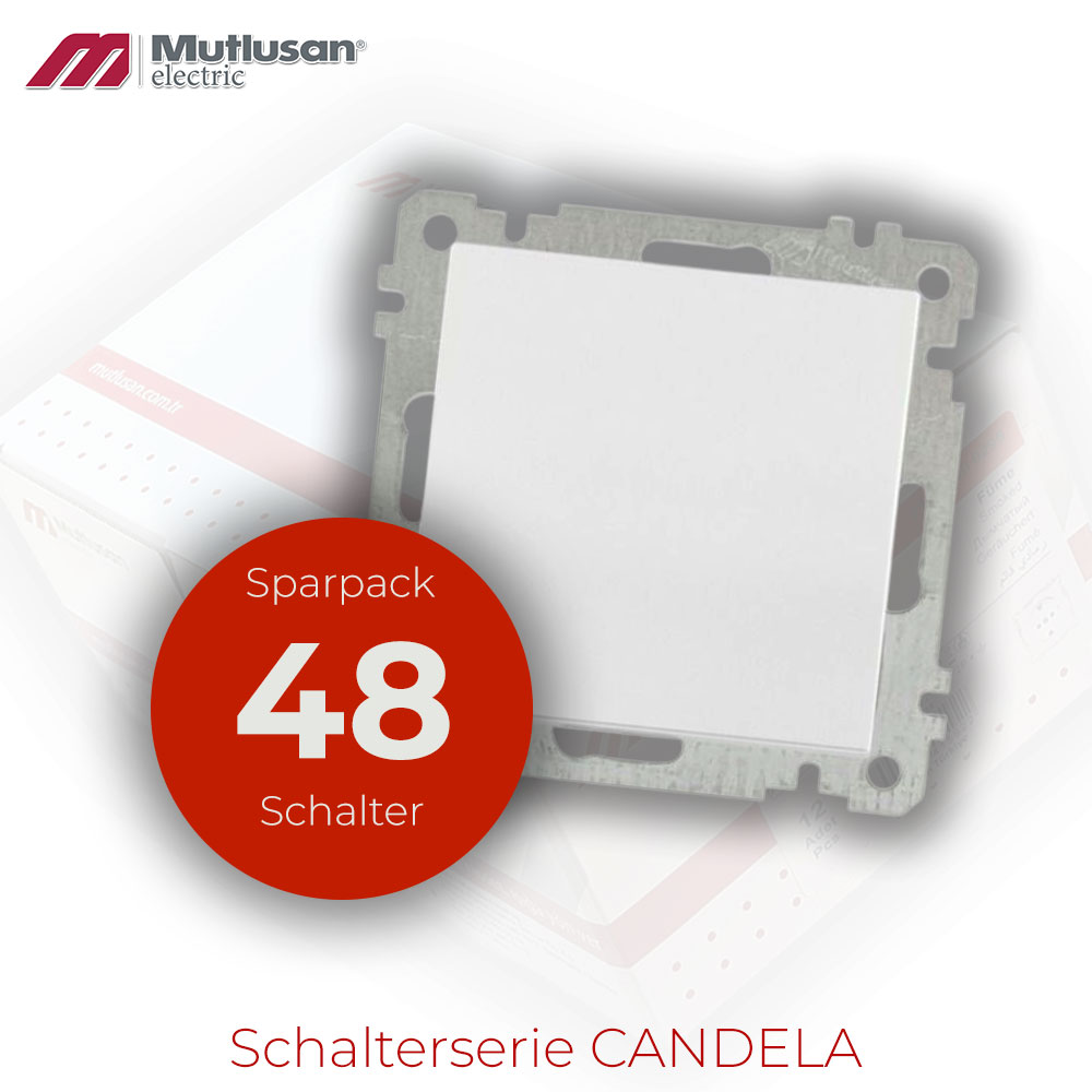 Sparset 48x Schalter  Weiß CANDELA Serie