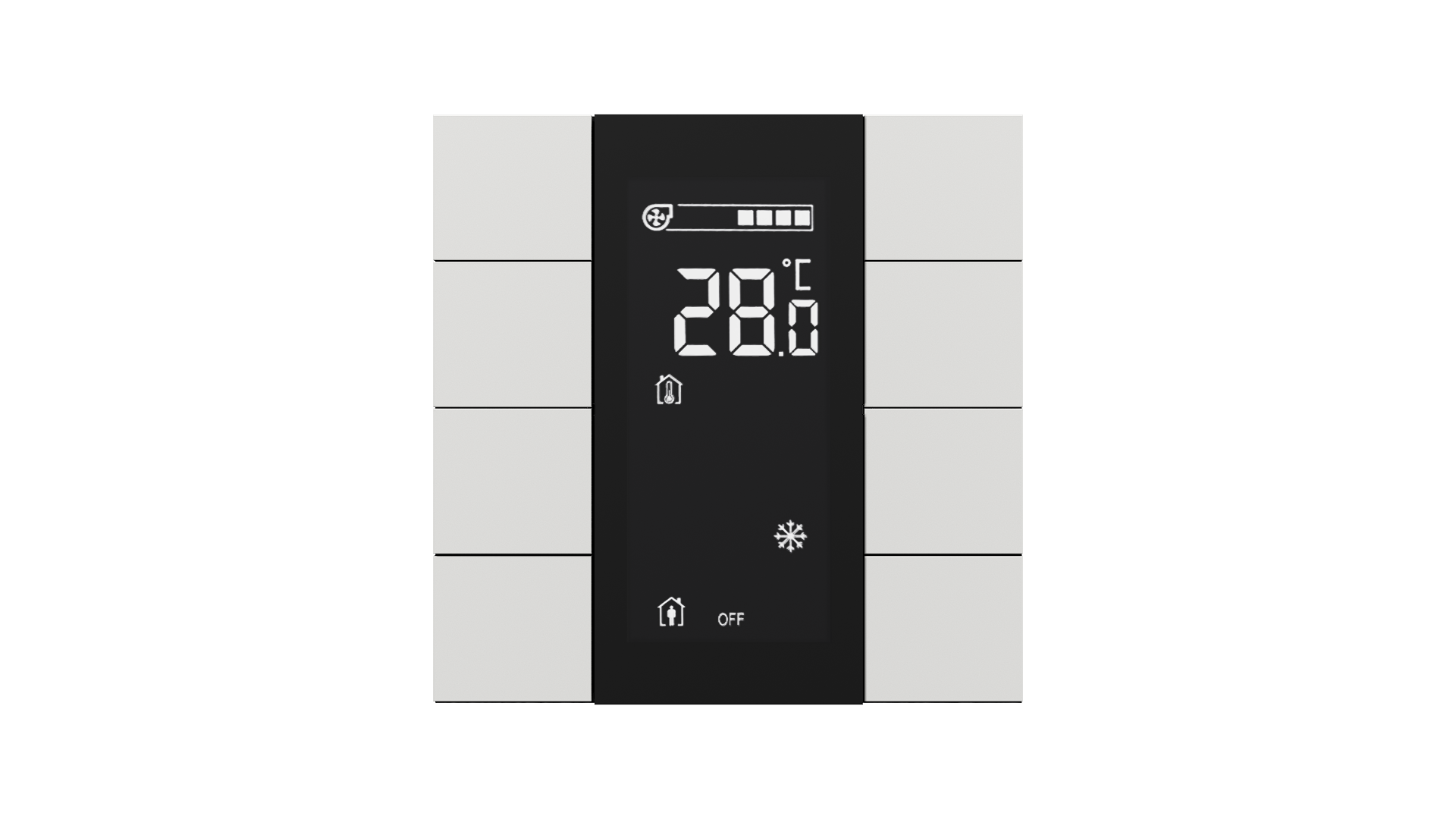 KNX Raumtemperatursensor mit Air Quality Sensor iSwitch+ Weiß matt 8 Tasten