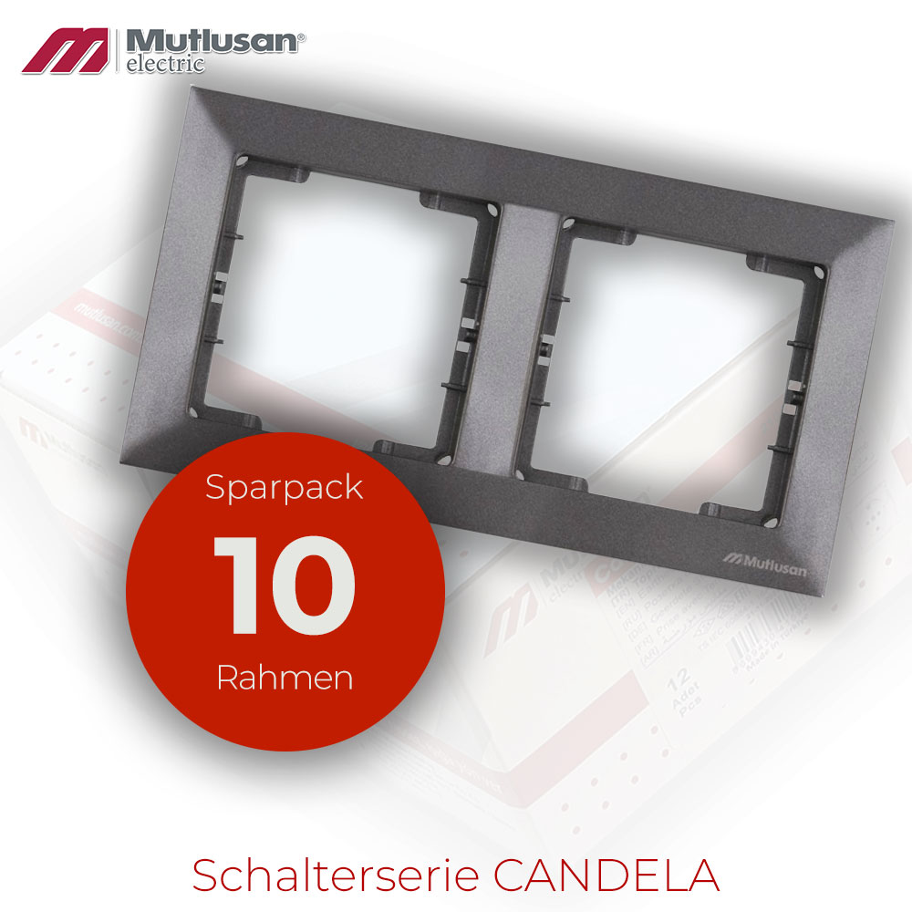 Sparset 10x 2fach Rahmen Horizontal Anthrazit Metall Optik CANDELA