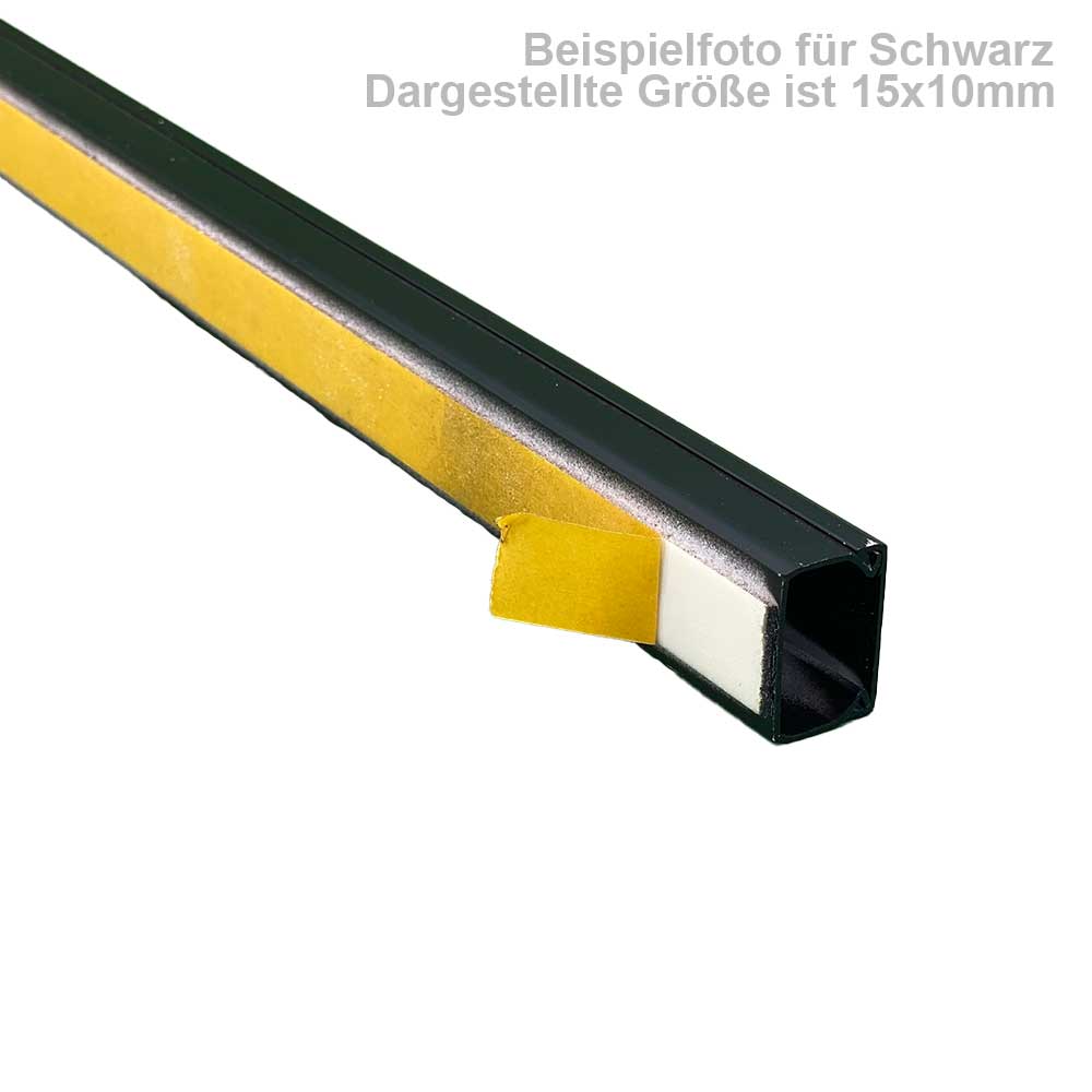 10x8 mm Kabelkanal Schwarz Selbstklebend  2x 1m