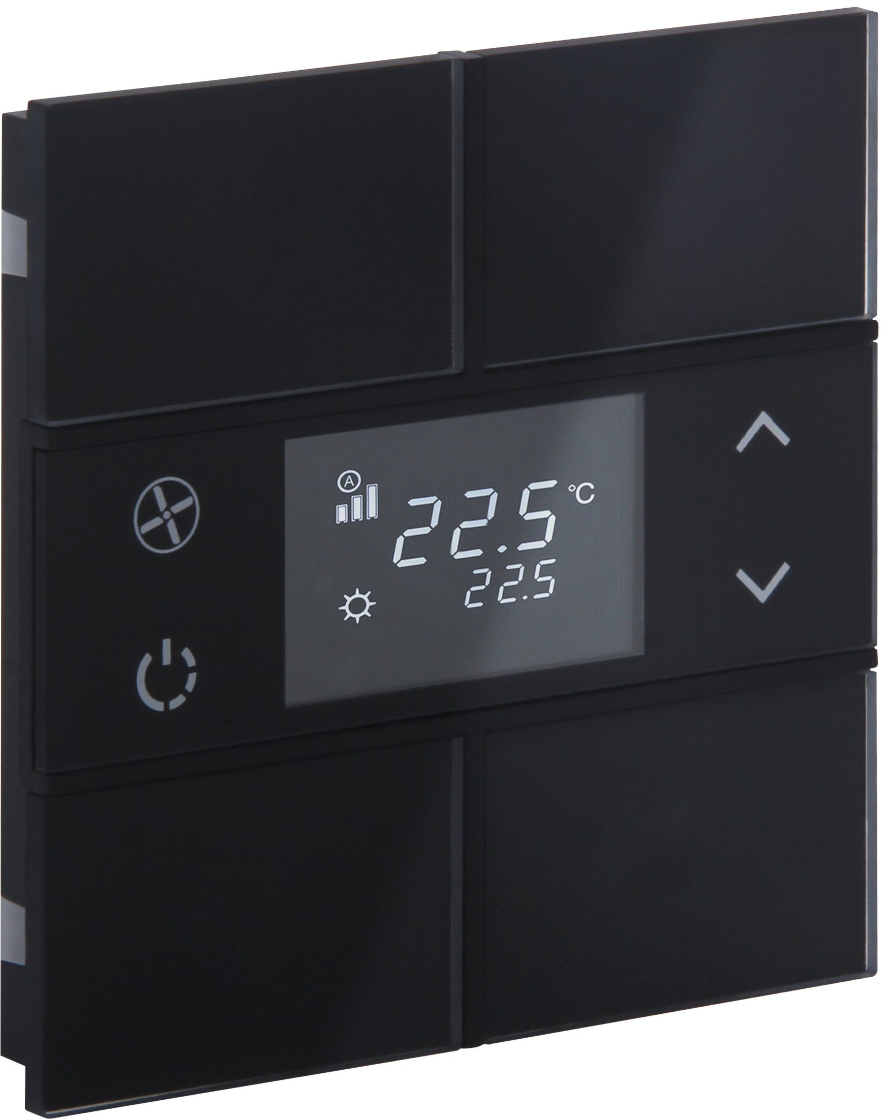KNX Glastaster mit Thermostat ROSA · schwarz 4