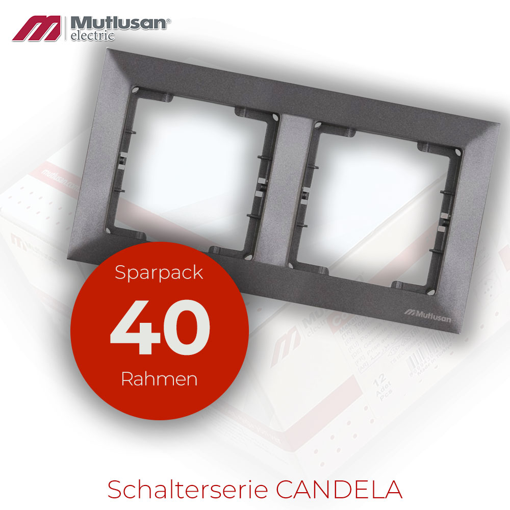 Sparset 40x 2fach Rahmen Horizontal Anthrazit Metall Optik CANDELA