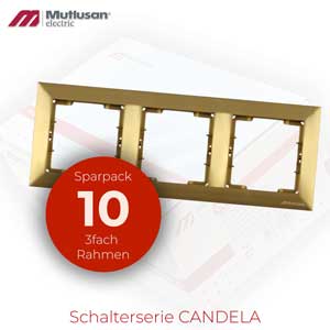 Sparset 10x 3fach Rahmen Horizontal Gold Metall Optik CANDELA Standard