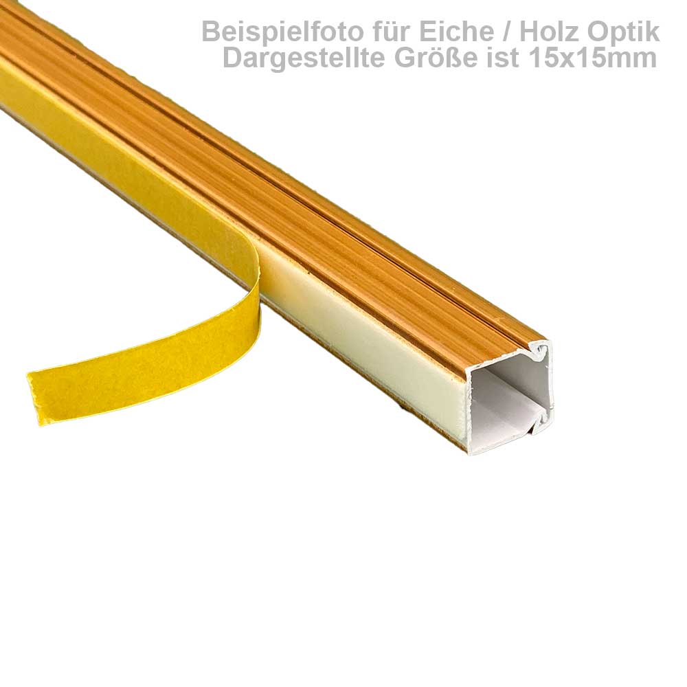 Kabelkanal Eiche / Holz Optik (selbstklebend) - 2x 1m