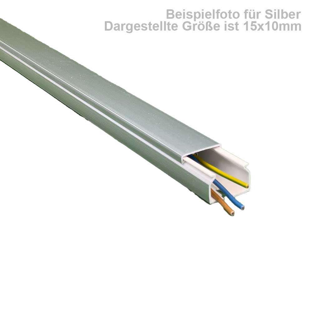 Kabelkanal Silber (Selbstklebend) - 2x1m 10X8X2000mm Silber - 2x1m