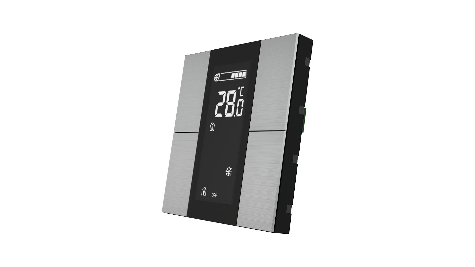 KNX Raumtemperatursensor mit Air Quality Sensor iSwitch+ Aluminium Natur 4 Tasten