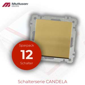 Sparset 12x Schalter Gold Meall Optik CANDELA Serie