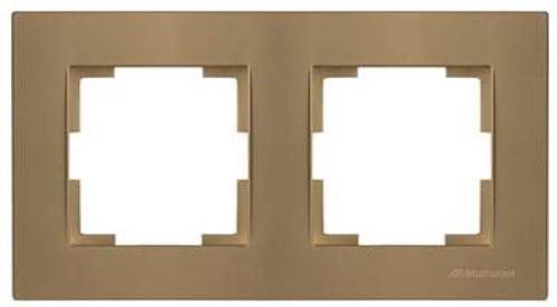 2 fach Rahmen horizontal Gold (RITA Metall Optik)