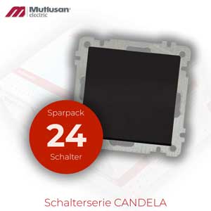 Sparset 24x Schalter schwarz Matt CANDELA Serie