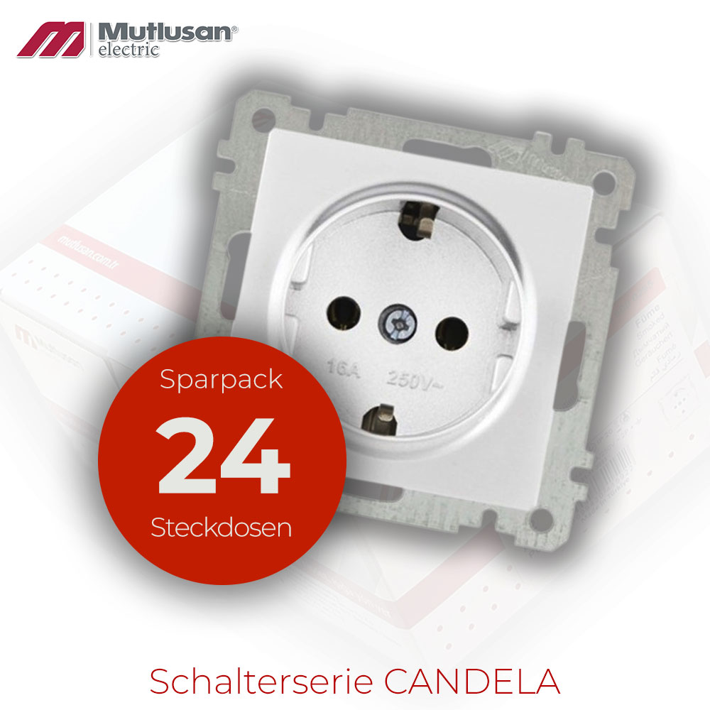 Sparset 24x Steckdose Weiß CANDELA Serie