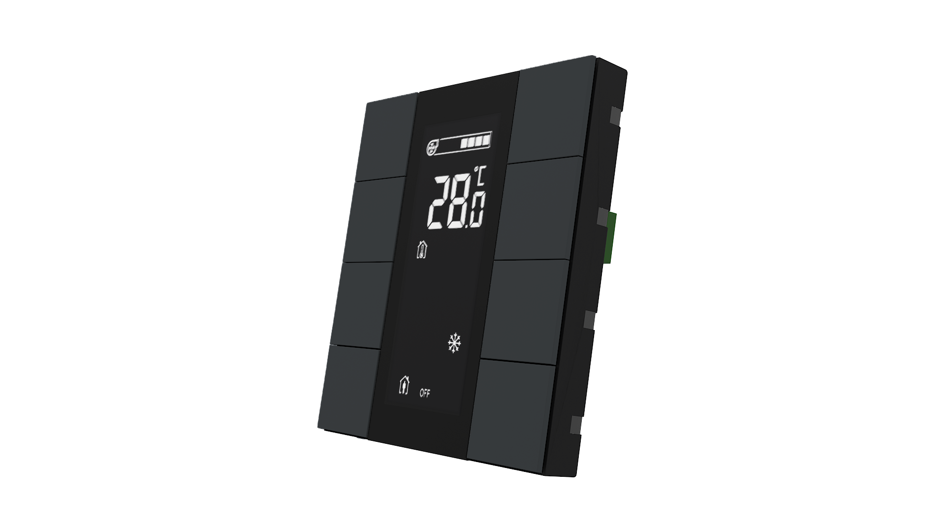 KNX Raumtemperatursensor mit Air Quality Sensor iSwitch+ Anthrazit matt 8 Tasten