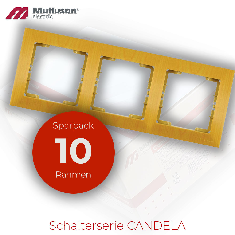 Sparset 10x 3fach Rahmen Horizontal Eiche Holz Optik CANDELA