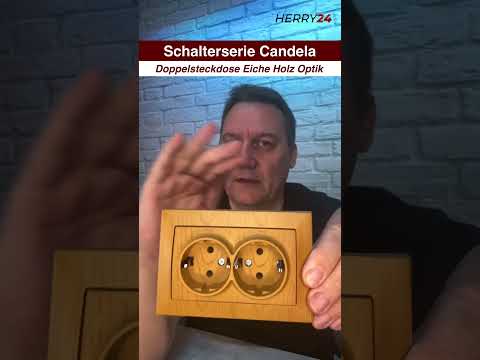 2 fach Steckdose Eiche Holz Optik - CANDELA Schalterserie